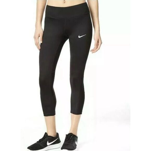 Nike Pants - Nike Women’s Black Drawstring Waist Cropped Leggings Size XS